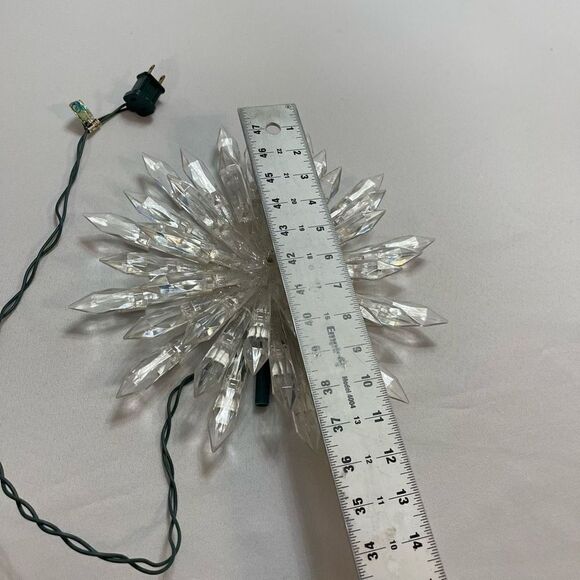 Large Lighted VTG Starburst Snowflake Christmas Tree Topper - Picture 6 of 8